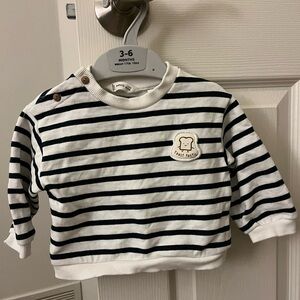 Mango Striped Navy and White Baby Sweatshirt 3-6 months
